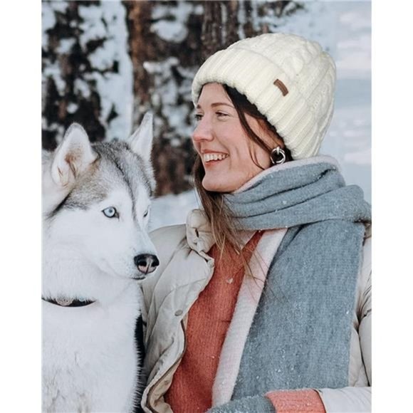 Fleece Lined Cable Knit Winter Hats for Women Beanie Hat Warm Winter Snow Ski Sk main image 5